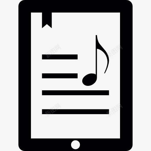 iPad图标png_新图网 https://ixintu.com 文本行 电子书 音乐 音乐片 音符