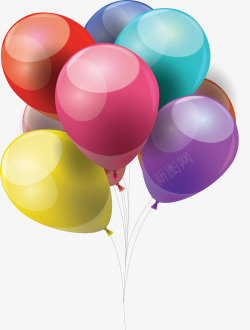 珠光色儿童节气球矢量图素材