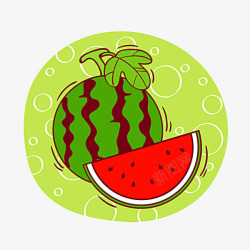 健康营养西瓜插画高清图片