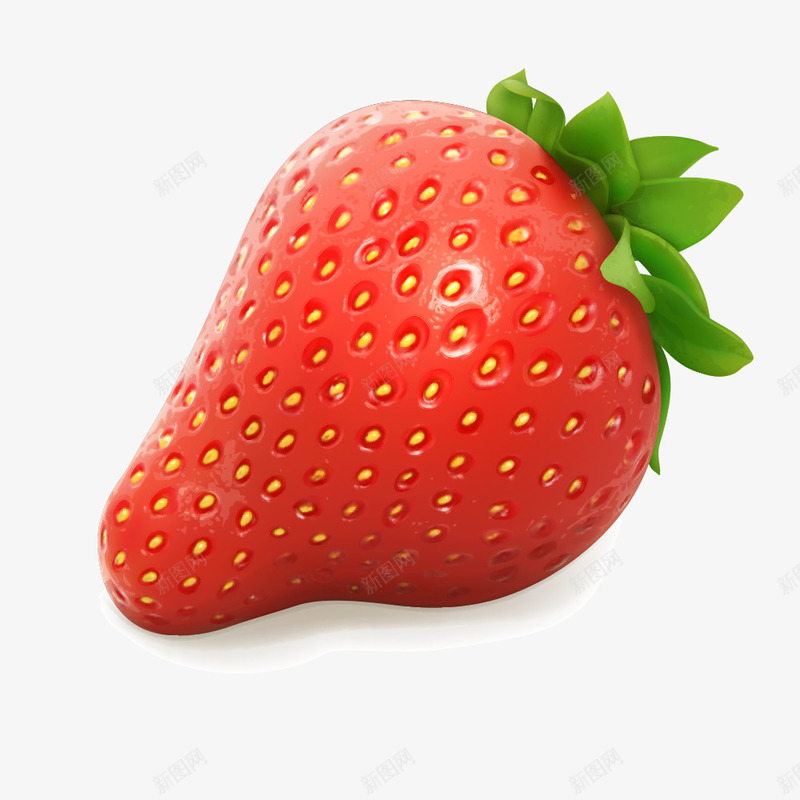 手绘草莓png免抠素材_新图网 https://ixintu.com 手绘草莓 水果 红色 草莓叶
