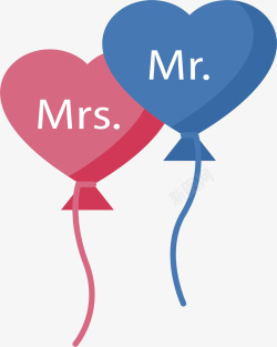 婚礼爱心气球矢量图素材
