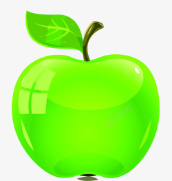 精品水晶手表图标绿色苹果图案图标高清图片