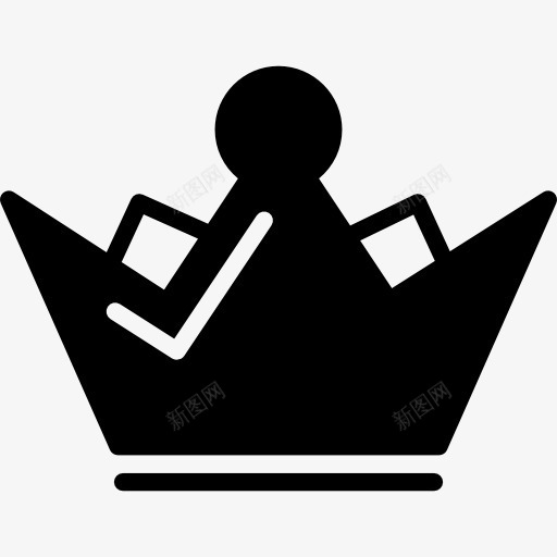 皇冠的轮廓和白色的细节图标png_新图网 https://ixintu.com 冠 版税 王冠 王冠的剪影