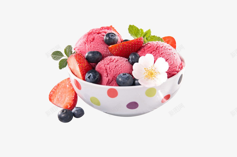 冰淇淋实物图psd免抠素材_新图网 https://ixintu.com 冰淇淋 红色 草莓 食物