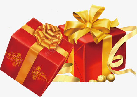 红色礼盒圣诞元旦png免抠素材_新图网 https://ixintu.com 元旦 圣诞 礼盒 素材 红色
