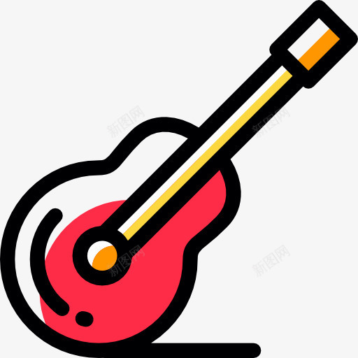 卡通吉他图标png_新图网 https://ixintu.com 乐器 卡通吉他 卡通有趣 彩色底纹 演奏 矢量图案
