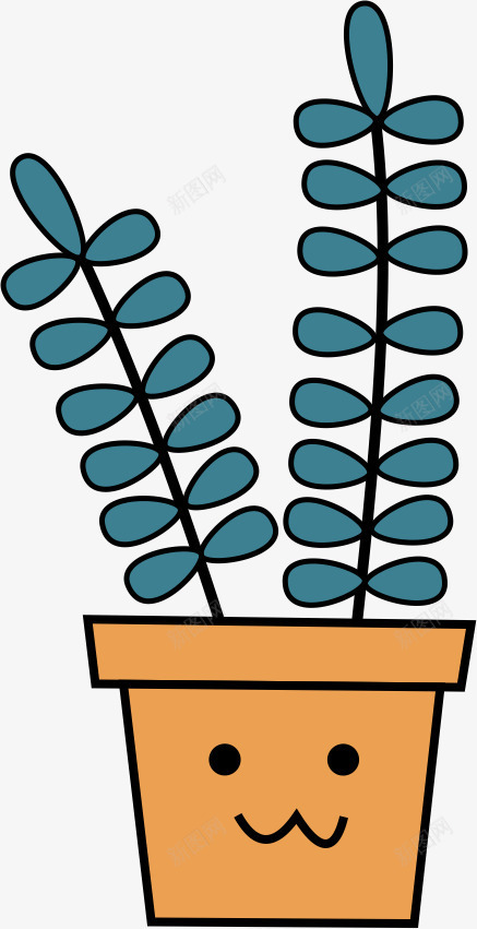 盆里的植物png免抠素材_新图网 https://ixintu.com png图形 png装饰 手绘 树叶 盆栽 装饰