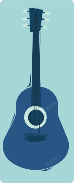 蓝色吉他素材
