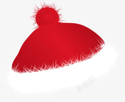 冬日红色毛绒圣诞帽素材