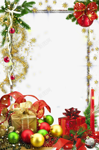 圣诞装饰美丽相框png免抠素材_新图网 https://ixintu.com 圣诞装饰 相框 花边 边框