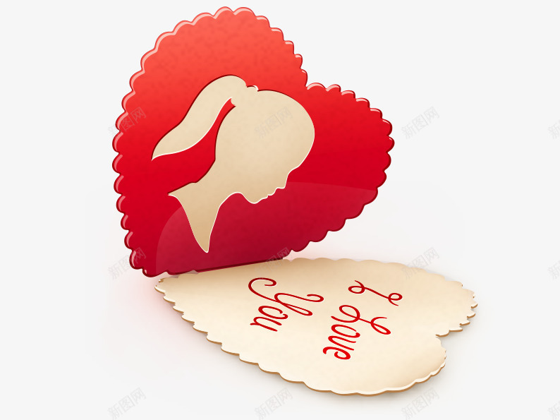 爱心卡片图标psd_新图网 https://ixintu.com 创意图标 卡通图标 图标素材 心形 爱心卡片