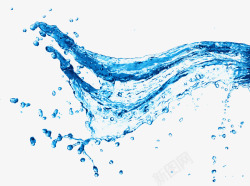 蓝色水柱水柱蓝色元素梦幻水纹水花水滴高清图片