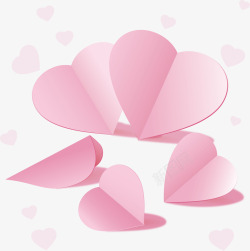 粉红折纸精致粉红色折纸爱心矢量图高清图片