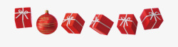 彩带球体漂浮物红色蝴蝶结丝带装饰圣诞节礼盒高清图片