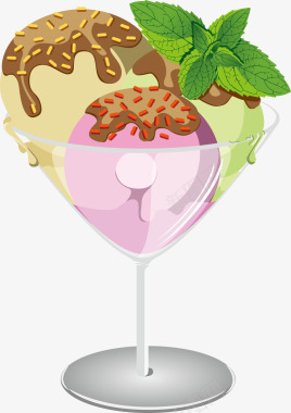 卡通冰淇淋冷饮插图矢量图图标图标
