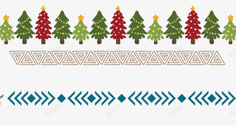 圣诞树分割线条png免抠素材_新图网 https://ixintu.com 分割 分隔线条 圣诞树 线条