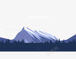 美丽雪山美丽的一座雪山插画矢量图高清图片