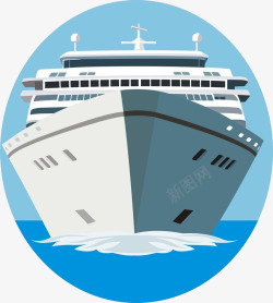 手绘航海快递运输方式货船高清图片