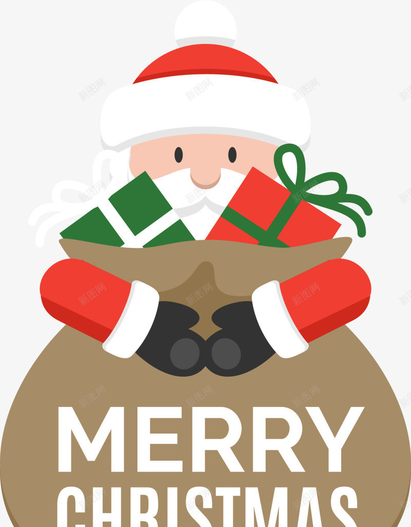双手抱着圣诞礼物的圣诞老人png免抠素材_新图网 https://ixintu.com 卡通人物 圣诞礼物 圣诞老人 圣诞节 礼物袋子