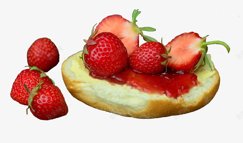 草莓面包png免抠素材_新图网 https://ixintu.com 甜点 美食 草莓 草莓酱 蛋糕 西点 面包 食品