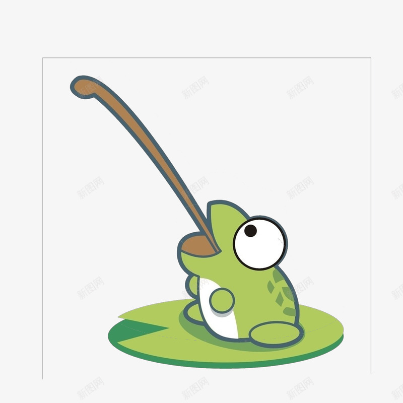 伸着舌头的青蛙png免抠素材_新图网 https://ixintu.com 动物 荷叶 蛙 青蛙