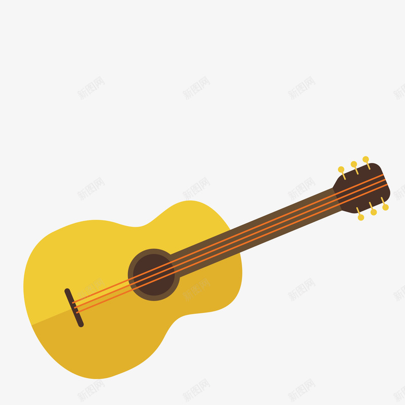黄色手绘的吉他乐器png免抠素材_新图网 https://ixintu.com 乐器 免抠图 吉他 效果图 装饰图 装饰画 黄色