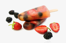 草莓冰棍素材