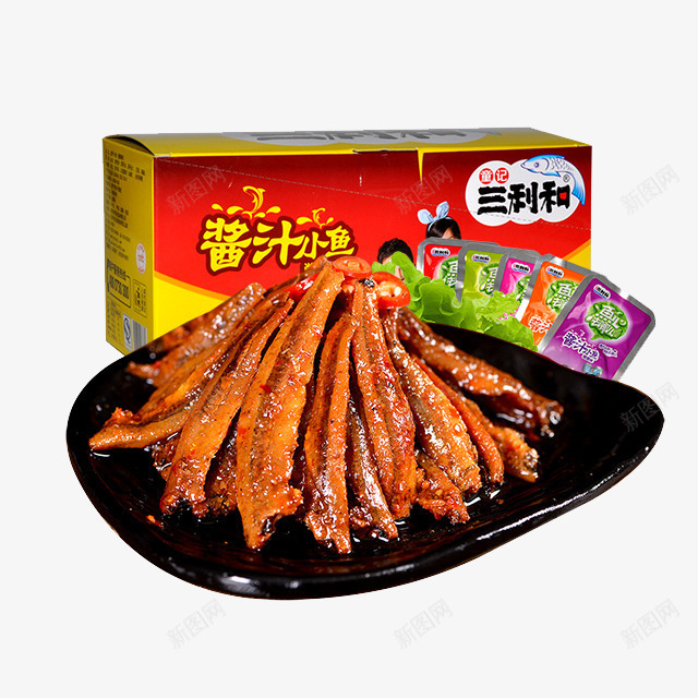 酱汁小鱼png免抠素材_新图网 https://ixintu.com 产品实物图 跳跳鱼 酱汁小鱼 零食 麻辣