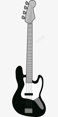 黑白图案的电吉他素材