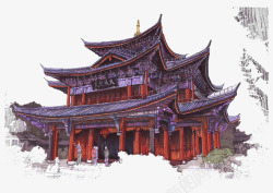 手绘中国着名建筑手绘古代建筑楼阁高清图片