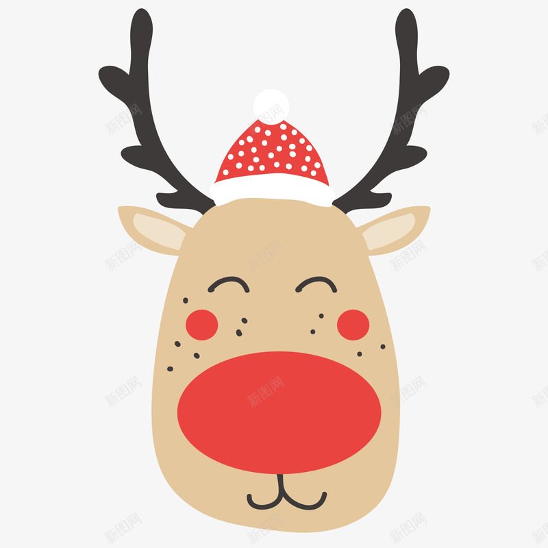 万圣节卡通可爱麋鹿矢量图ai免抠素材_新图网 https://ixintu.com 儿童 卡通可爱 圣诞帽 头像 小鹿 微笑 搞笑 麋鹿 矢量图