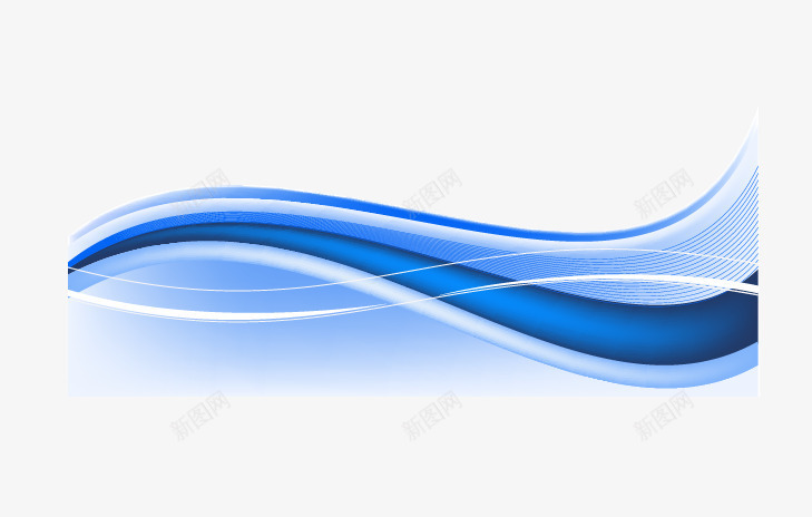 蓝色波浪png免抠素材_新图网 https://ixintu.com 波动 波浪 波浪起伏 科技 线条 蓝色波浪 装饰条