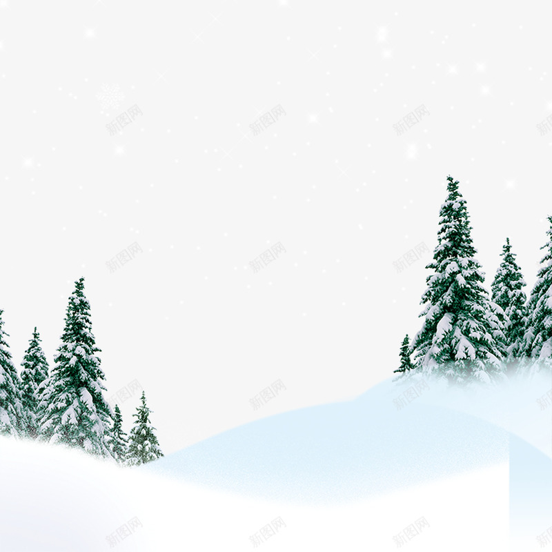 山坡上的雪松png免抠素材_新图网 https://ixintu.com 山坡 雪 雪地 雪山坡 雪松