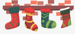 圣诞节彩色圣诞袜矢量图素材
