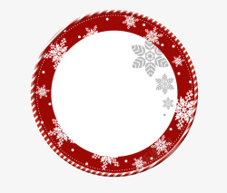 圆形框子圣诞节雪花圆形边框高清图片