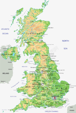 英文版地图英国地图高清图片