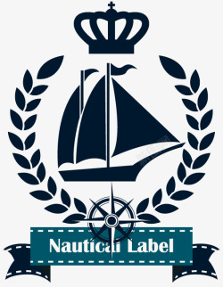 帆船航海标签素材