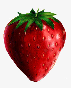 红色草莓彩绘素材