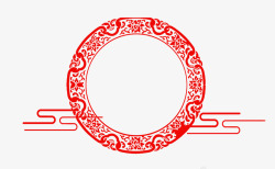 红色圆形花纹日式屏风卡通红色圆形花纹高清图片