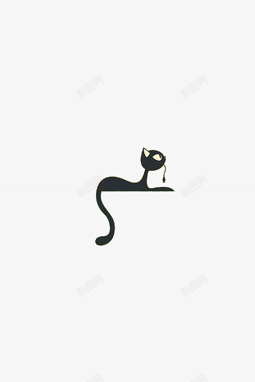 黑色猫咪图标png_新图网 https://ixintu.com 手绘 猫咪 简单 黑色