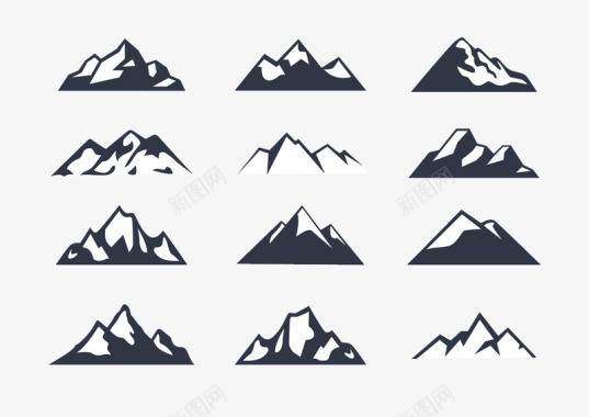 山丘图标元素图标