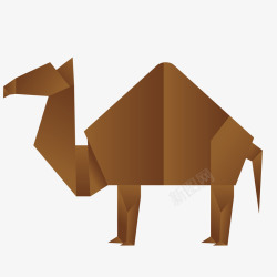 美术工艺卡通折纸创意彩色动物骆驼矢量图高清图片