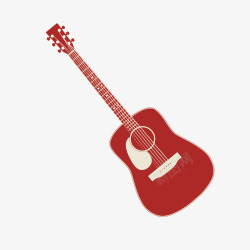 红色器材吉他矢量图高清图片