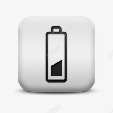 不光滑的白色的广场图标业务电池图标