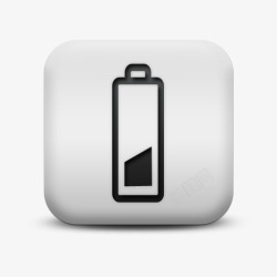 battery不光滑的白色的广场图标业务电池高清图片