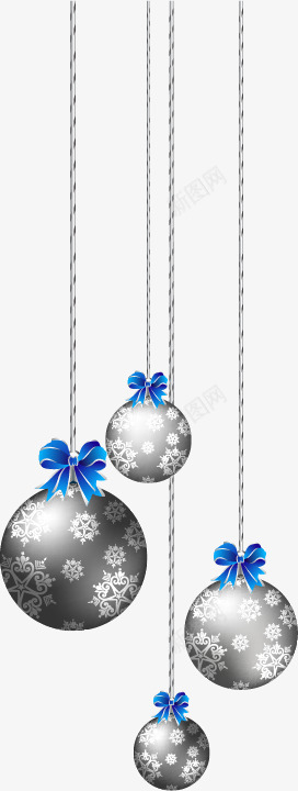 银色圣诞球png免抠素材_新图网 https://ixintu.com 圣诞球 圣诞节装饰素材 手绘圣诞球 蓝色蝴蝶结 银色 银色圣诞球