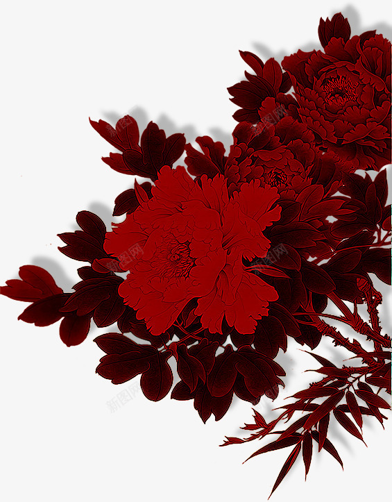 古典红花png免抠素材_新图网 https://ixintu.com png素材 中国风 古典 红花 装饰
