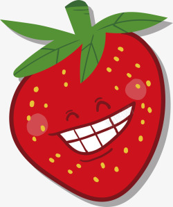 龇牙草莓龇牙微笑的草莓矢量图高清图片