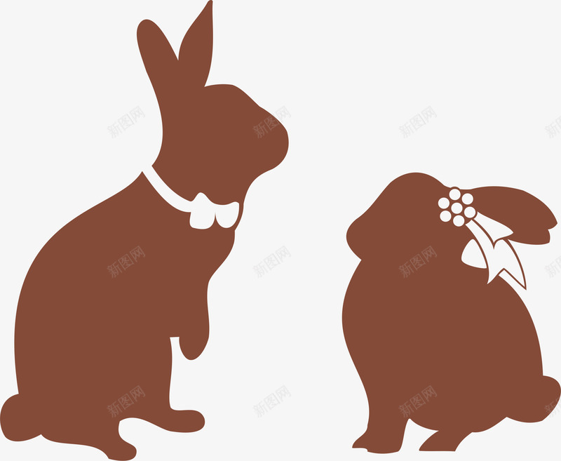 两只兔子cdr免抠素材_新图网 https://ixintu.com PNG图形 PNG装饰 兔子 卡通 手绘 装饰