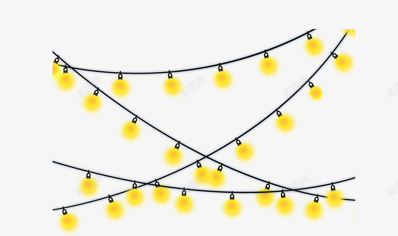 黄色圣诞节日彩灯串png免抠素材_新图网 https://ixintu.com 圣诞节 彩灯串 彩灯框 灯泡 精美 节日 装饰 黄色